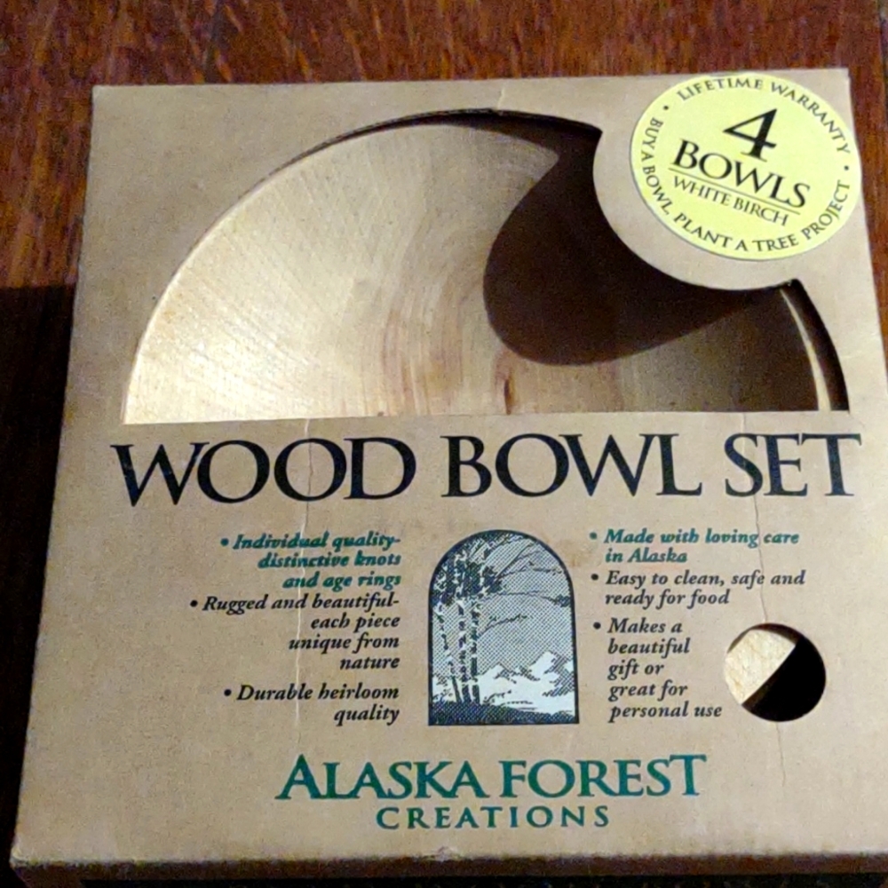Wood bowl set